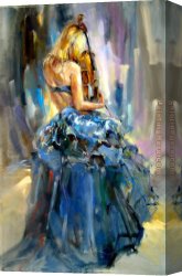 Anna Canvas Paintings - Dancing With a Violin 1 by Anna Razumovskaya