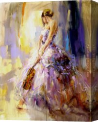 Anna Canvas Paintings - flirting With A Violin by Anna Razumovskaya