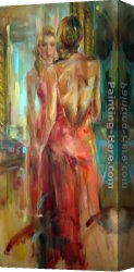 Magic Moments Canvas Paintings - One Moment,Please by Anna Razumovskaya