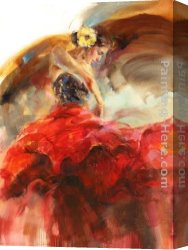 Passion Canvas Paintings - Red Passion 1 by Anna Razumovskaya