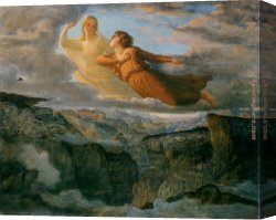 Janmot Canvas Paintings - Le Poeme de l'ame - L'Ideal by Anne-Francois-Louis Janmot