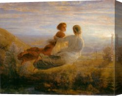Janmot Canvas Paintings - Le Poeme de l'ame - Le Vol de l'ame by Anne-Francois-Louis Janmot