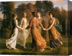 Janmot Canvas Paintings - Le Poeme de l'ame - Rayons du soleil by Anne-Francois-Louis Janmot