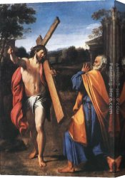 Carracci Canvas Paintings - Domine quo vadis by Annibale Carracci