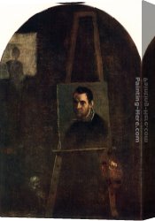 Carracci Canvas Paintings - Self Portrait by Annibale Carracci