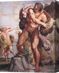 Carracci Canvas Paintings - The Cyclops Polyphemus by Annibale Carracci