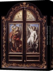 Carracci Canvas Paintings - Triptych by Annibale Carracci