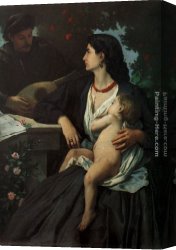 Anselm Canvas Paintings - Mandolin Player by Anselm Friedrich Feuerbach