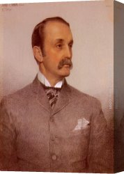 Anthony Canvas Paintings - Portrait Of Josiah Caldwell by Anthony Frederick Sandys