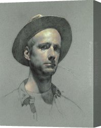 The Temptation of St. Anthony Canvas Paintings - Self-portrait by Anthony J. Ryder