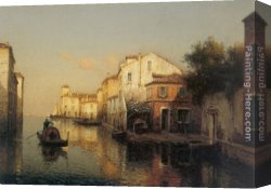 Antoine Canvas Paintings - A View of Grand Canal Venice by Antoine Bouvard