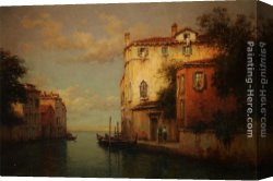 Antoine Canvas Paintings - Canal Scene - Venice by Antoine Bouvard