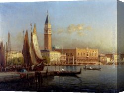 Antoine Canvas Paintings - The Grand Canal, Venice by Antoine Bouvard