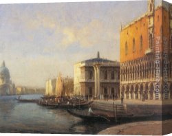 Antoine Canvas Paintings - Venice Promenade de Vantle Palaisdes Doges by Antoine Bouvard