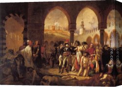 Bonaparte Canvas Paintings - Bonaparte Visiting the Pesthouse in Jaffa, March 11, 1799 by Antoine Jean Gros