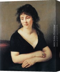 Antoine Canvas Paintings - Portrait of Madame Bruyere by Antoine Jean Gros