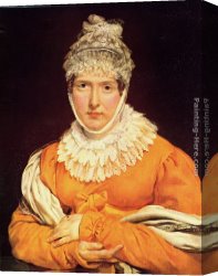 Jean-jules-antoine Canvas Paintings - Portrait of Mademoiselle Recamier by Antoine Jean Gros