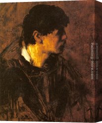 Portrait of an Old Man Canvas Paintings - Portrait of a Man by Antoine Vollon