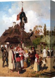 Anton Canvas Paintings - Der Dudelsackpfeifer by Anton Kozakiewicz