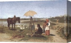 Anton Canvas Paintings - Der Pferdermaler by Anton Kozakiewicz