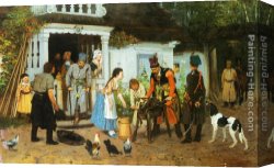 Anton Canvas Paintings - Vor dem Kampfe by Anton Kozakiewicz