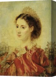 Anton Canvas Paintings - Bildnisse Henry Francis Makins Und Mrs Maskenkostum by Anton Romako