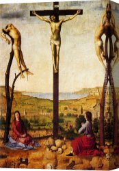 The Crucifixion Canvas Paintings - Crucifixion by Antonello da Messina