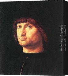 Portrait of an Old Man Canvas Paintings - Portrait of a Man (Il Condottiere) by Antonello da Messina