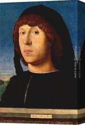 Portrait of an Old Man Canvas Paintings - Portrait of a Man by Antonello da Messina