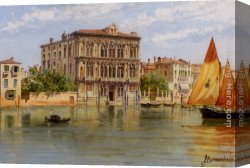 Brandeis Canvas Paintings - Palazzo Camerlenghi and the Ca Vendramin Calergi in Venice by Antonietta Brandeis