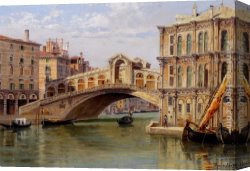 Brandeis Canvas Paintings - The Rialto Bridge by Antonietta Brandeis