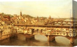 Brandeis Canvas Paintings - View Of The Ponte Vecchio, Florence by Antonietta Brandeis