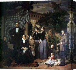 Antonio Canvas Paintings - La Famiglia Bianchini by Antonio Ciseri