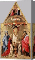 Antonio Canvas Paintings - Crucifixion with Mary and St John the Evangelist by Antonio Da Firenze