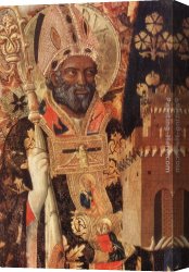 Madonna And Child with Saints And Angels Canvas Paintings - Madonna and Child with Saints (detail) by Antonio Da Firenze