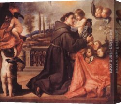 Antonio Canvas Paintings - St Anthony of Padua with Christ Child by Antonio de Pereda