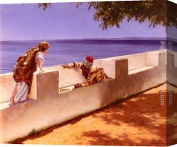 Antonio Canvas Paintings - The Young Snake Charmer by Antonio Fabres y Costa