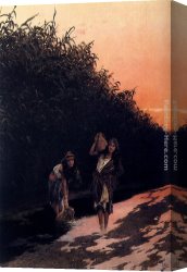 Antonio Canvas Paintings - Young Oriental Girls by Antonio Fabres y Costa