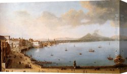 Antonio Canvas Paintings - View Of Naples From The Strada Di Santa Lucia by Antonio Joli
