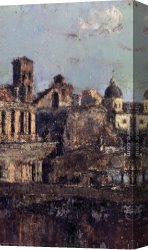 Antonio Canvas Paintings - Italian Town View by Antonio Mancini