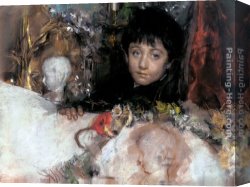 Antonio Canvas Paintings - Portrait Of A Young Boy by Antonio Mancini