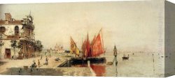 Antonio Canvas Paintings - Fishing Boats On The Laguna by Antonio Reyna