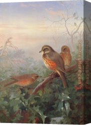 Cold Canvas Paintings - Out in the Cold by Archibald Thorburn