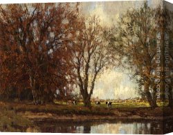 Gorter Canvas Paintings - A View Of The Vordense Beek by Arnold Marc Gorter