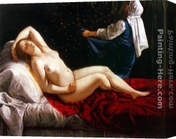 Danae Canvas Paintings - Danae by Artemisia Gentileschi
