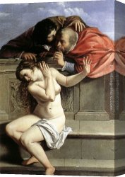 Elder Canvas Paintings - Susanna and the Elders by Artemisia Gentileschi