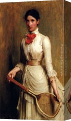 Sisters Canvas Paintings - Portrait Of Artist's Sister-In-Law by Arthur Hacker