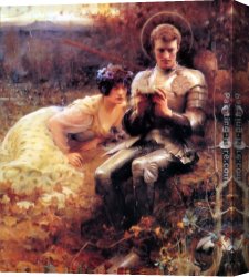Temptation Canvas Paintings - The Temptation of Sir Percival by Arthur Hacker