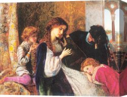 Arthur Canvas Paintings - A Music Party by Arthur Hughes