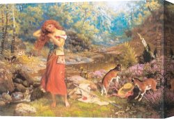 Arthur Canvas Paintings - Audrey's Toilette by Arthur Hughes